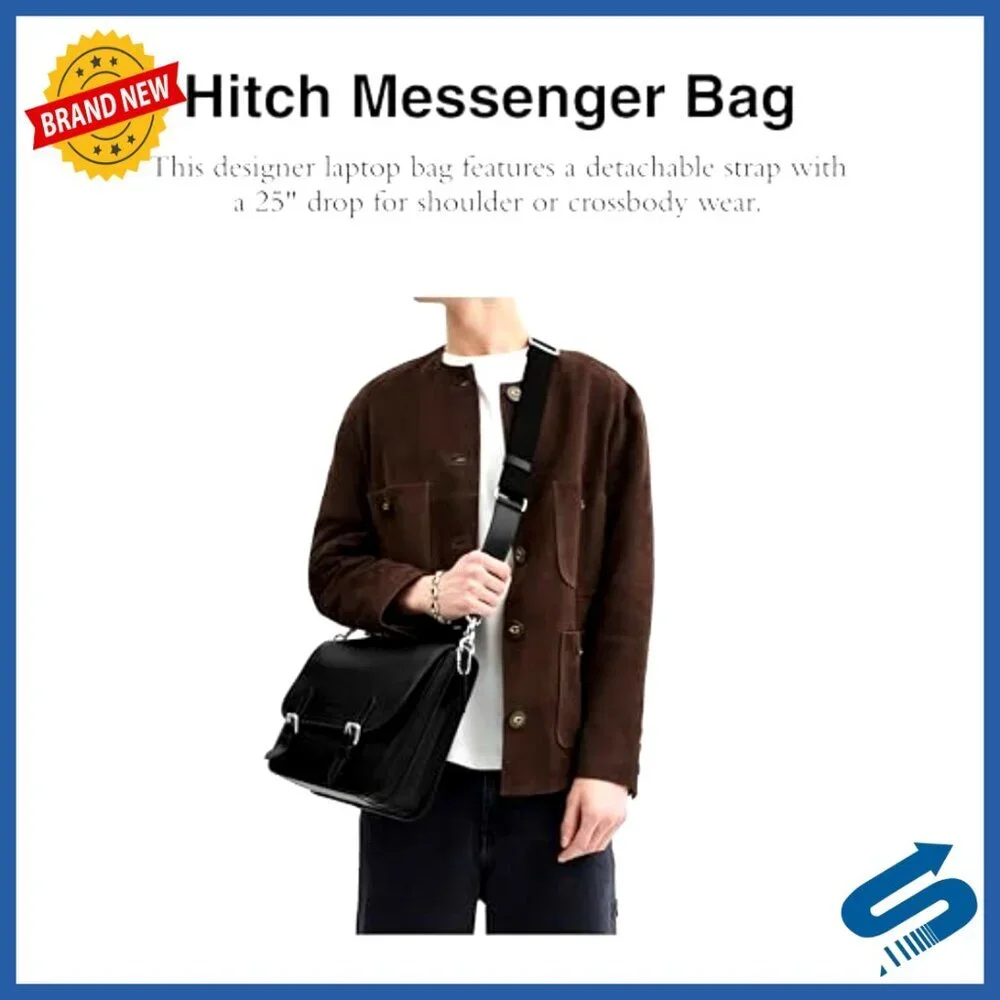 Leather Messenger Bag with Detachable Strap, Crossbody Wear
